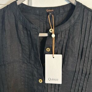 NWT Quince 100% linen dress. Black. Size Small